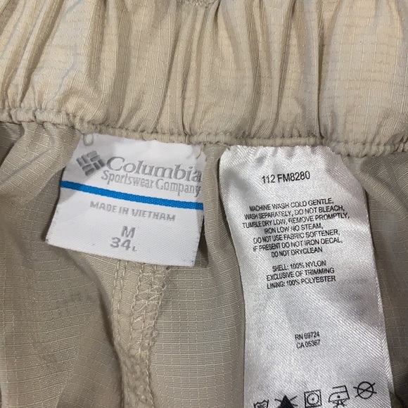 Columbia PFG Tan Shorts M 34” Waist GUC 7” Performance Fishing Gear Cargo - Picture 8 of 10